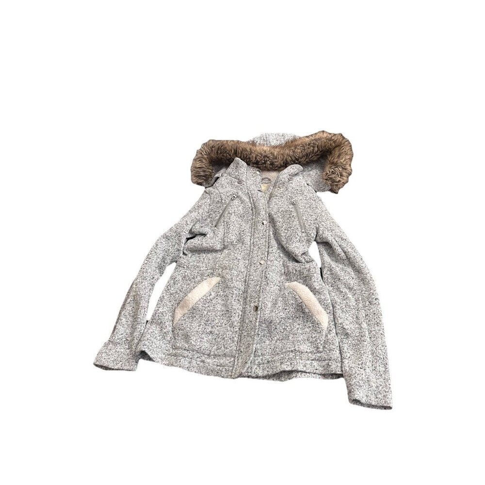 Altar'd State women's gray faux-fur trim hooded coat XS